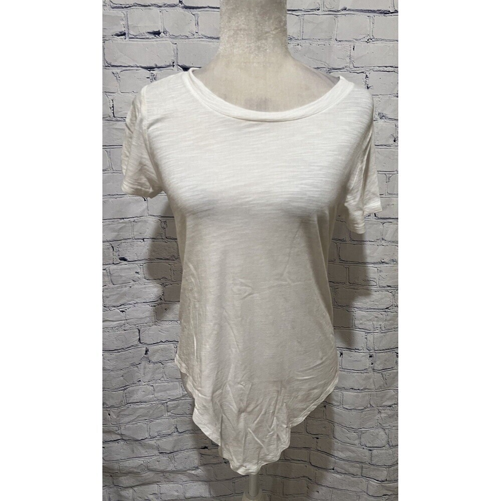 Social Standard By Sanctuary Women's White Scoop Neck Tee Shirt Short Sleeve XS